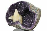 Amethyst Geode with Calcite Crystals on Metal Stand - Uruguay #171892-5